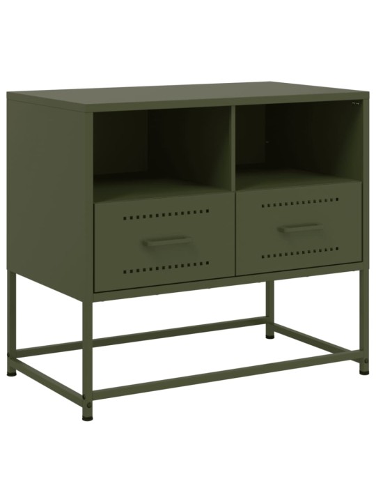 TV skříňka olivově zelená 68 x 39 x 60,5 cm ocel