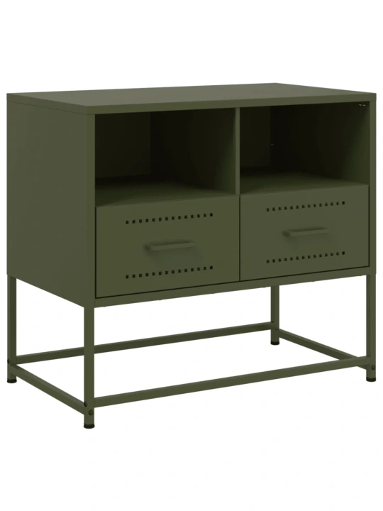 TV skříňka olivově zelená 68 x 39 x 60,5 cm ocel