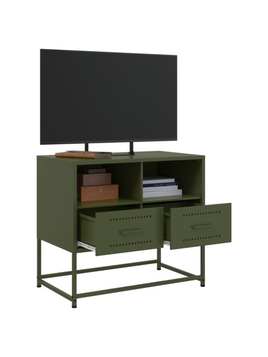 TV skříňka olivově zelená 68 x 39 x 60,5 cm ocel