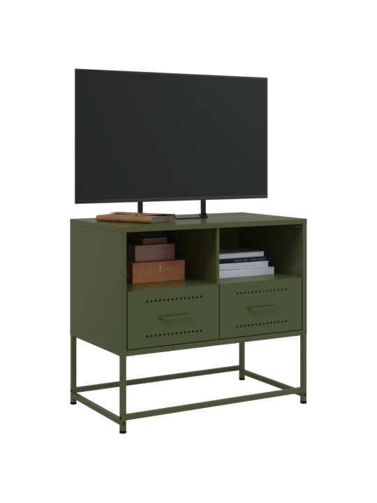 TV skříňka olivově zelená 68 x 39 x 60,5 cm ocel