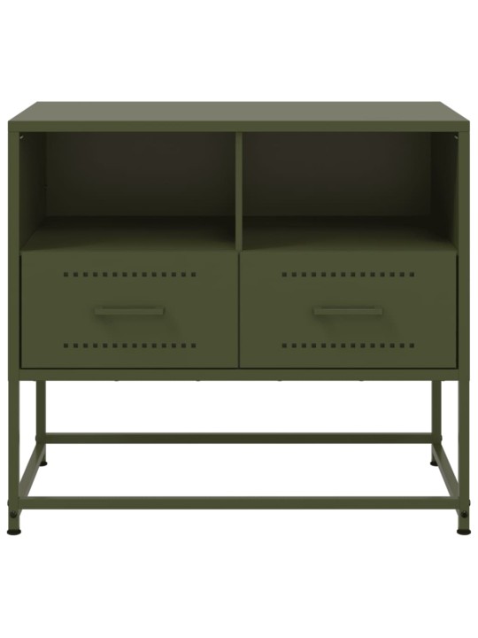 TV skříňka olivově zelená 68 x 39 x 60,5 cm ocel