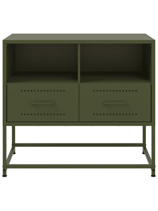TV skříňka olivově zelená 68 x 39 x 60,5 cm ocel