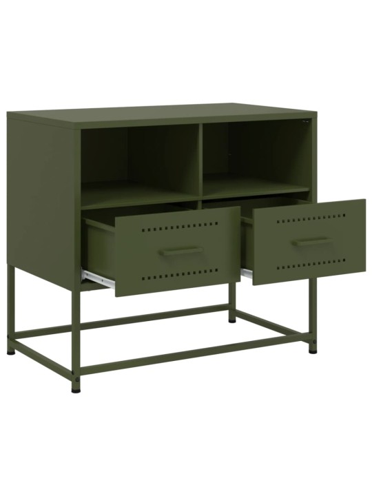 TV skříňka olivově zelená 68 x 39 x 60,5 cm ocel