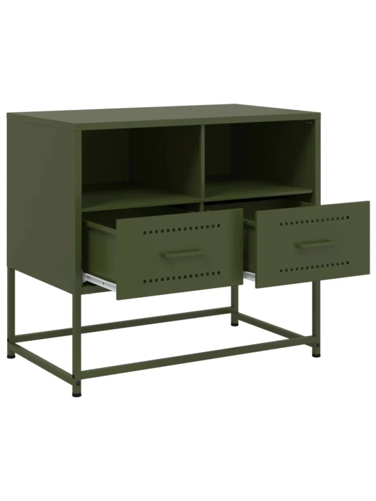 TV skříňka olivově zelená 68 x 39 x 60,5 cm ocel