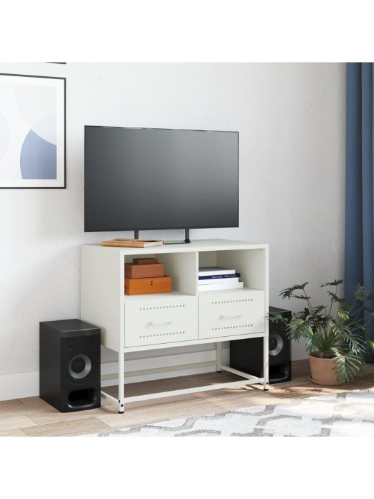 TV skříňka bílá 68 x 39 x 60,5 cm ocel