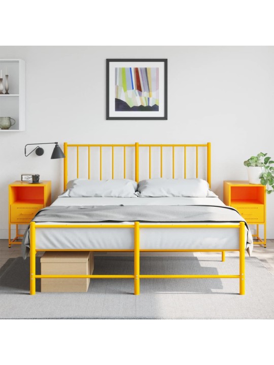 Noční stolky 2 ks hořčicově žluté 36 x 39 x 60,5 cm ocel