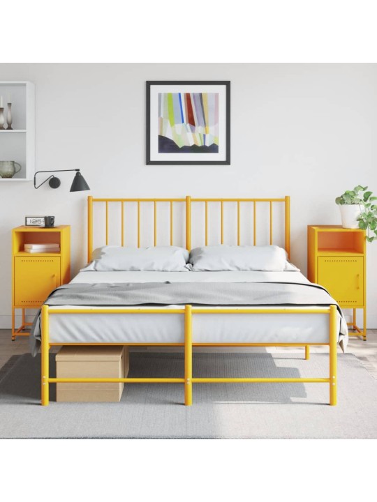 Noční stolky 2 ks hořčicově žluté 36 x 39 x 78 cm ocel