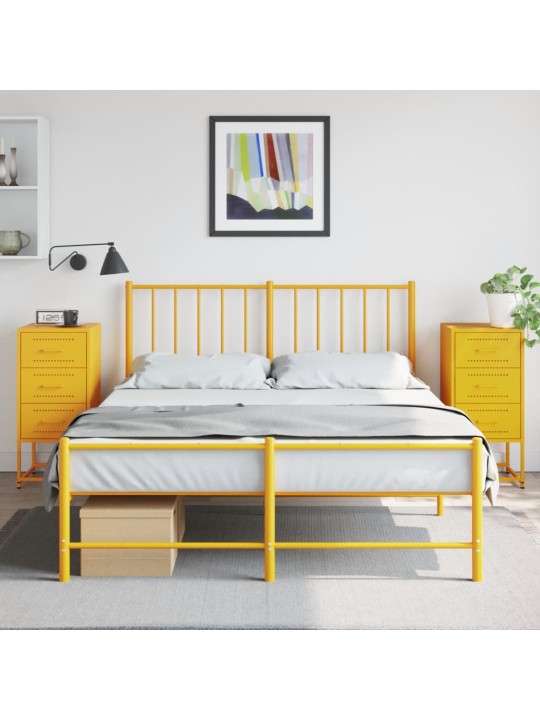 Noční stolky 2 ks hořčicově žluté 36 x 39 x 78 cm ocel