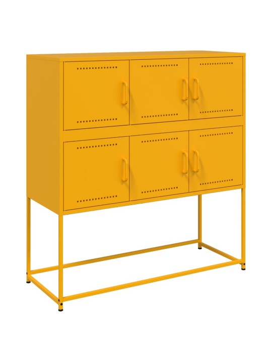 Příborník hořčicově žlutý 100,5 x 39 x 107 cm ocel