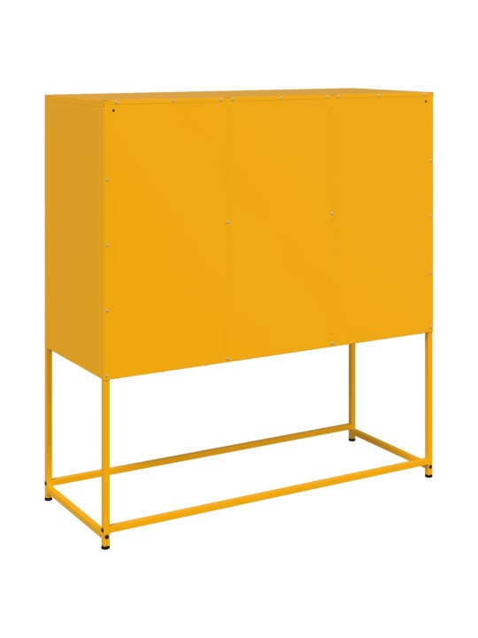 Příborník hořčicově žlutý 100,5 x 39 x 107 cm ocel