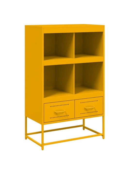 Skříň highboard hořčicově žlutá 68x39x111,5 cm ocel