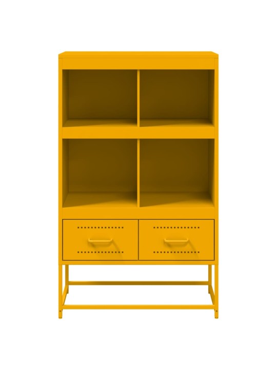 Skříň highboard hořčicově žlutá 68x39x111,5 cm ocel