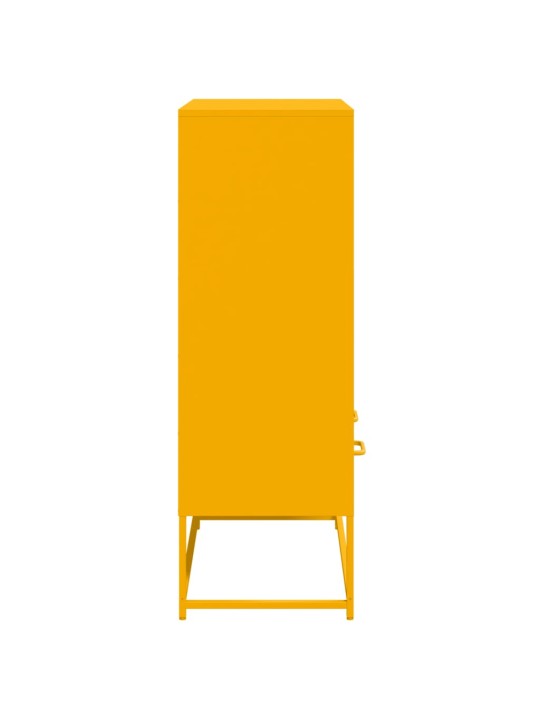Skříň highboard hořčicově žlutá 68x39x111,5 cm ocel