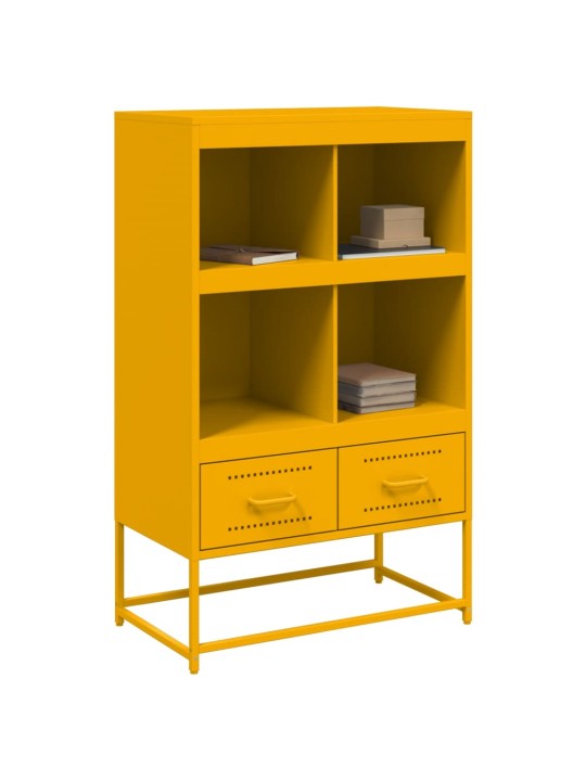Skříň highboard hořčicově žlutá 68x39x111,5 cm ocel
