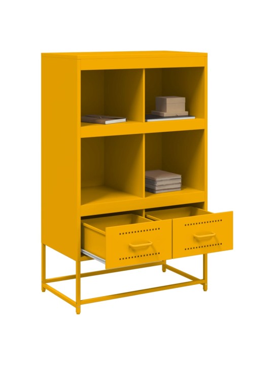 Skříň highboard hořčicově žlutá 68x39x111,5 cm ocel
