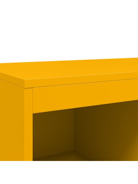 Skříň highboard hořčicově žlutá 68x39x111,5 cm ocel