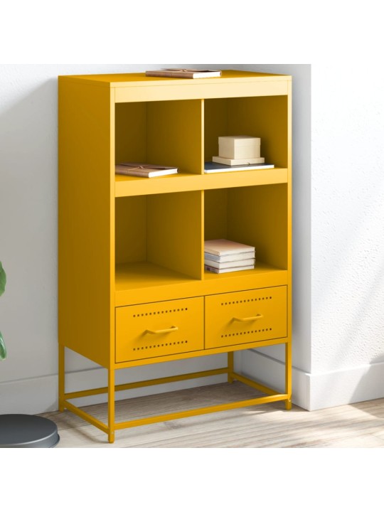 Skříň highboard hořčicově žlutá 68x39x111,5 cm ocel