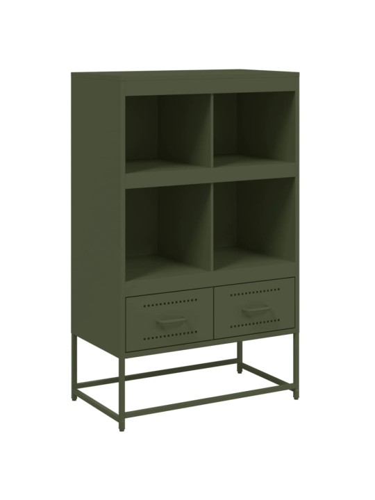 Skříň highboard olivově zelená 68 x 39 x 111,5 cm ocel
