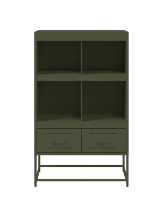 Skříň highboard olivově zelená 68 x 39 x 111,5 cm ocel