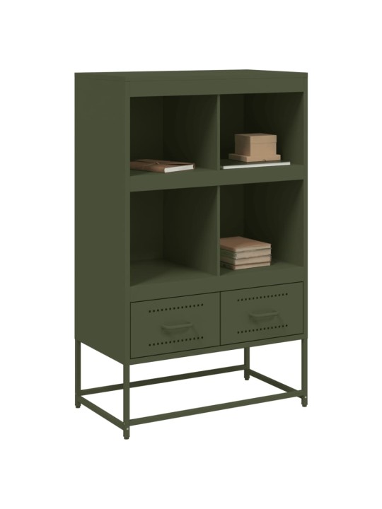 Skříň highboard olivově zelená 68 x 39 x 111,5 cm ocel