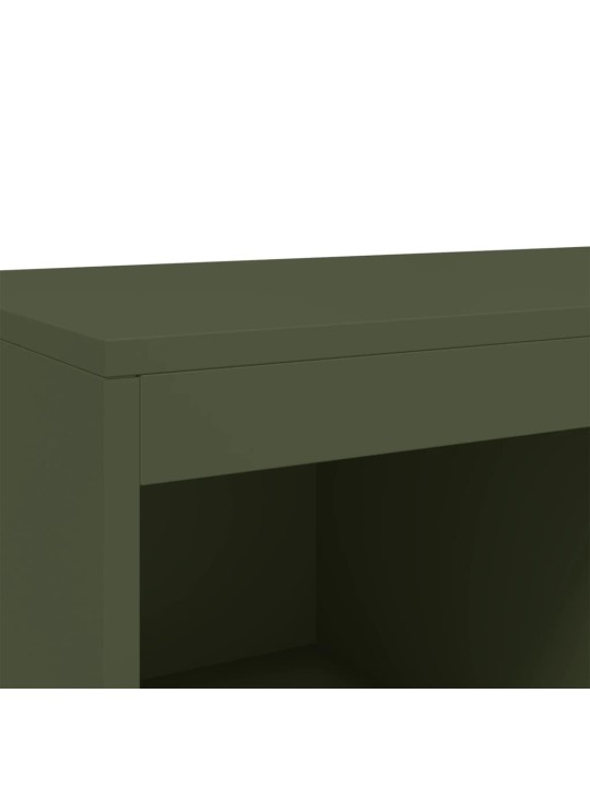 Skříň highboard olivově zelená 68 x 39 x 111,5 cm ocel
