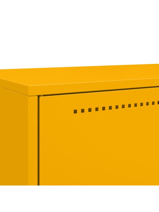 Skříň highboard hořčicově žlutá 68x39x111,5 cm ocel