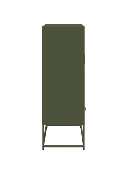 Skříň highboard olivově zelená 68 x 39 x 111,5 cm ocel