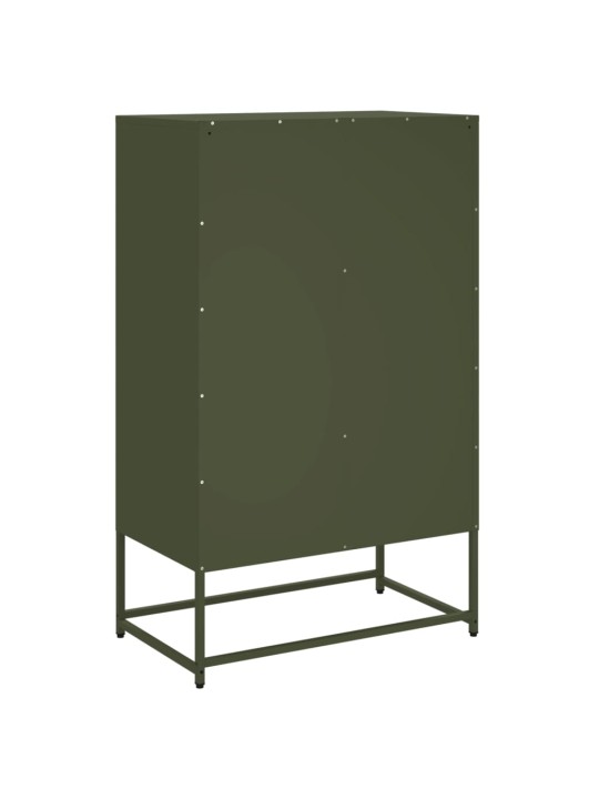 Skříň highboard olivově zelená 68 x 39 x 111,5 cm ocel