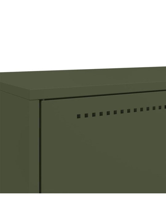 Skříň highboard olivově zelená 68 x 39 x 111,5 cm ocel