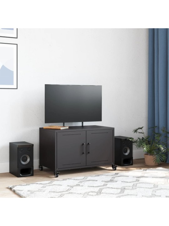 TV skříňka černá 68 x 39 x 43,5 cm ocel