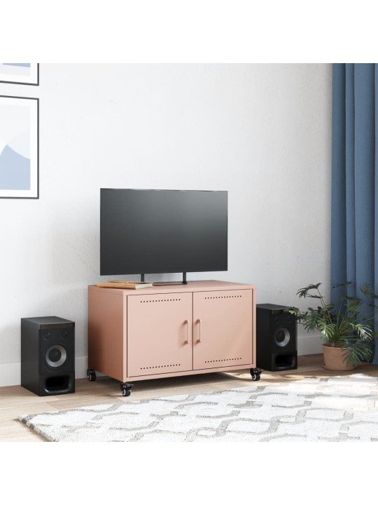 TV skříňka růžová 68 x 39 x 43,5 cm ocel