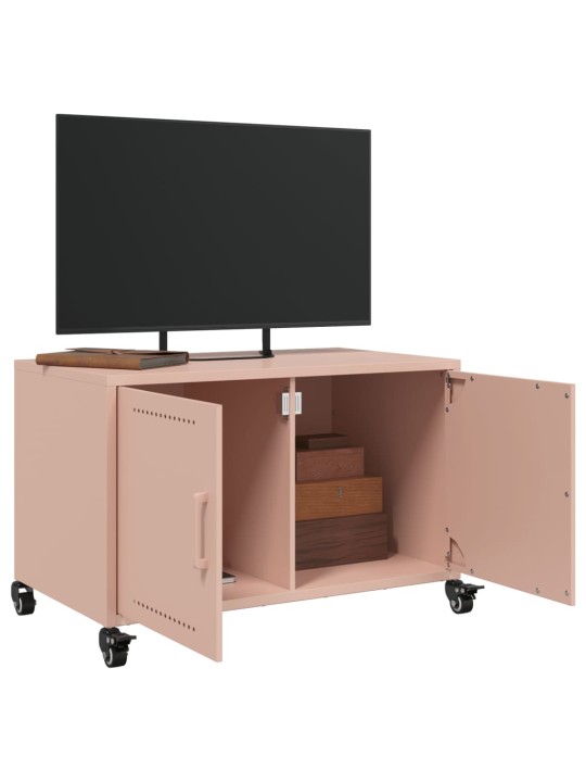 TV skříňka růžová 68 x 39 x 43,5 cm ocel