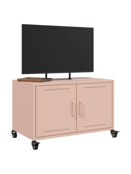 TV skříňka růžová 68 x 39 x 43,5 cm ocel