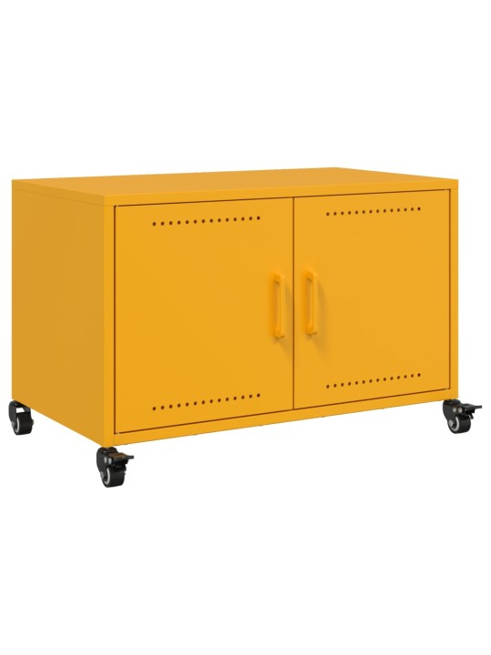 TV skříňka hořčicově žlutá 68 x 39 x 43,5 cm ocel