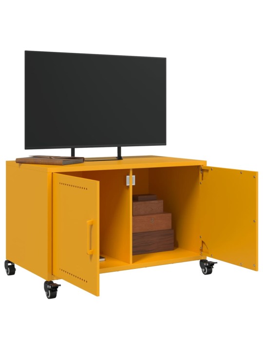 TV skříňka hořčicově žlutá 68 x 39 x 43,5 cm ocel