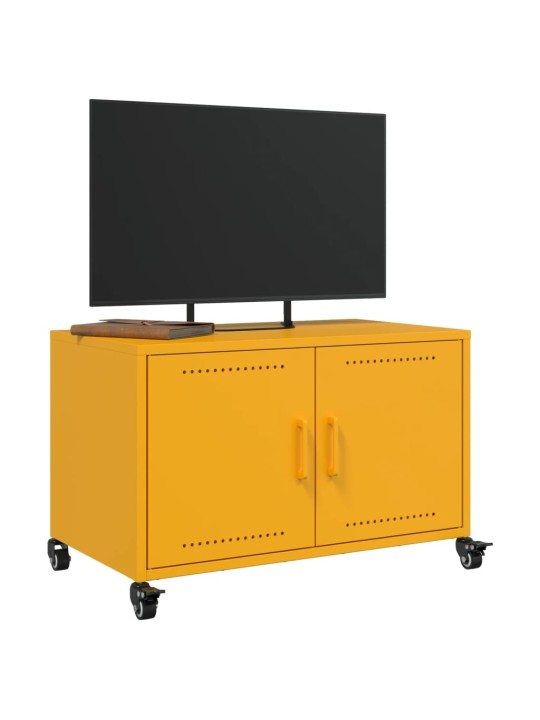 TV skříňka hořčicově žlutá 68 x 39 x 43,5 cm ocel