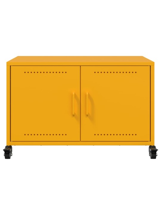 TV skříňka hořčicově žlutá 68 x 39 x 43,5 cm ocel