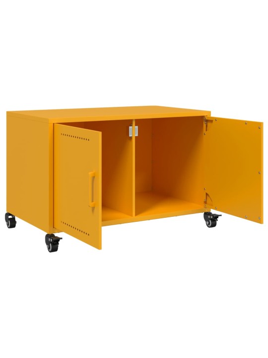 TV skříňka hořčicově žlutá 68 x 39 x 43,5 cm ocel