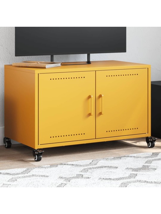 TV skříňka hořčicově žlutá 68 x 39 x 43,5 cm ocel
