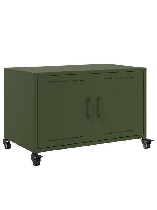 TV skříňka olivově zelená 68 x 39 x 43,5 cm ocel