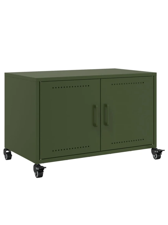 TV skříňka olivově zelená 68 x 39 x 43,5 cm ocel