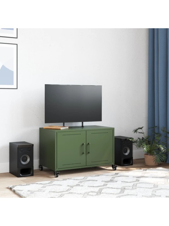 TV skříňka olivově zelená 68 x 39 x 43,5 cm ocel
