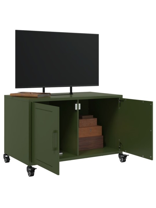 TV skříňka olivově zelená 68 x 39 x 43,5 cm ocel