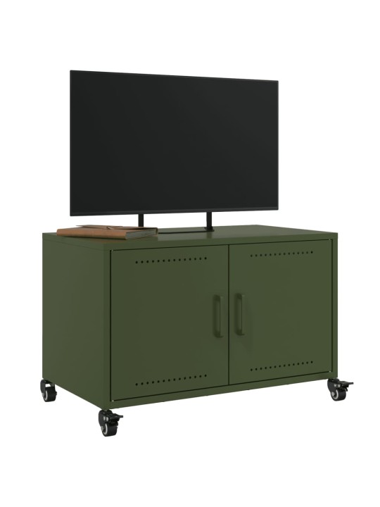 TV skříňka olivově zelená 68 x 39 x 43,5 cm ocel