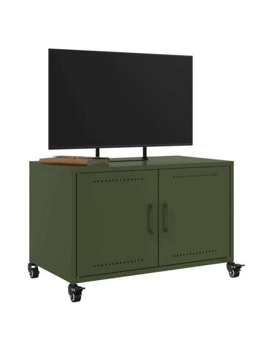 TV skříňka olivově zelená 68 x 39 x 43,5 cm ocel