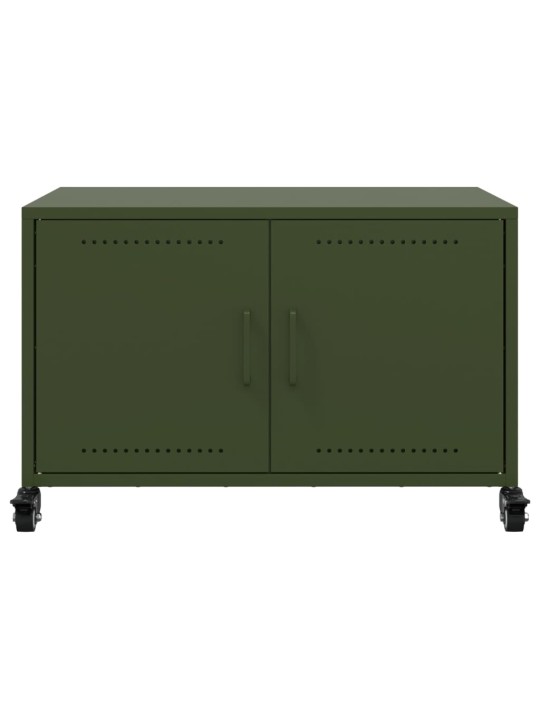 TV skříňka olivově zelená 68 x 39 x 43,5 cm ocel