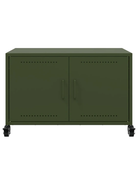 TV skříňka olivově zelená 68 x 39 x 43,5 cm ocel
