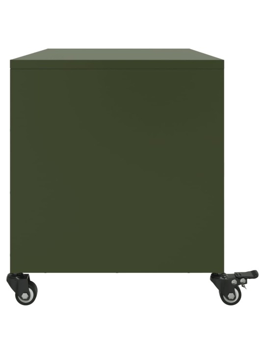 TV skříňka olivově zelená 68 x 39 x 43,5 cm ocel