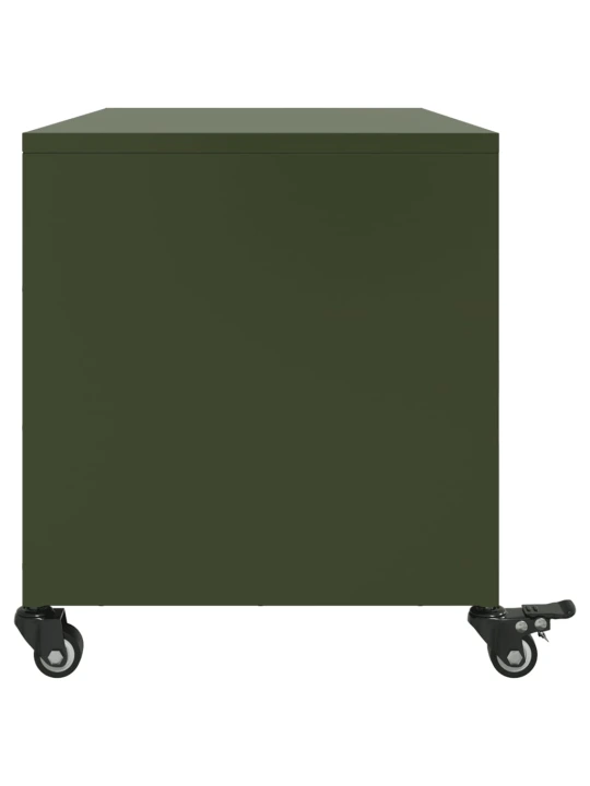 TV skříňka olivově zelená 68 x 39 x 43,5 cm ocel