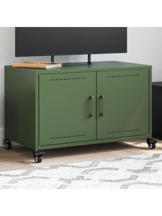 TV skříňka olivově zelená 68 x 39 x 43,5 cm ocel